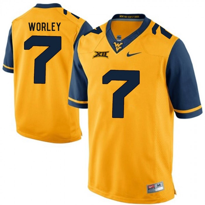West Virginia Mountaineers Daryl Worley Gold Alumni College Football Jersey