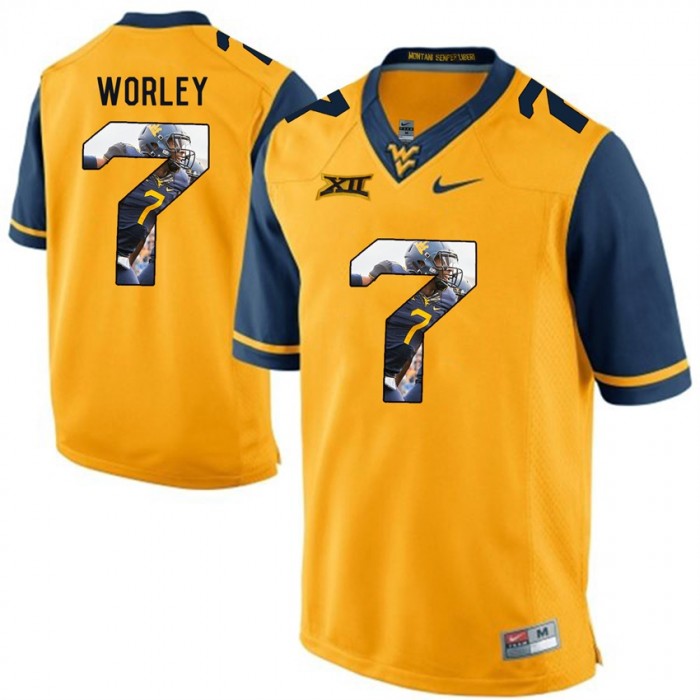 West Virginia Mountaineers Football Gold College Daryl Worley Jersey