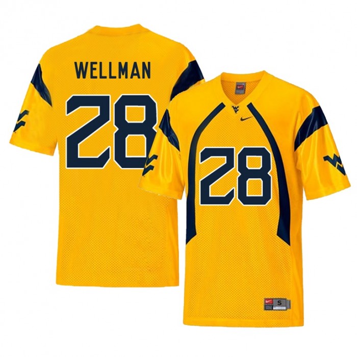 West Virginia Mountaineers Football Gold College Elijah Wellman Jersey