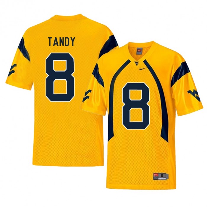 West Virginia Mountaineers Football Gold College Keith Tandy Jersey