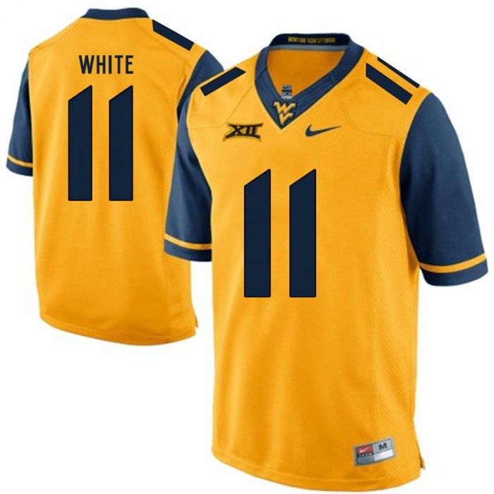 West Virginia Mountaineers Kevin White Gold Alumni College Football Jersey