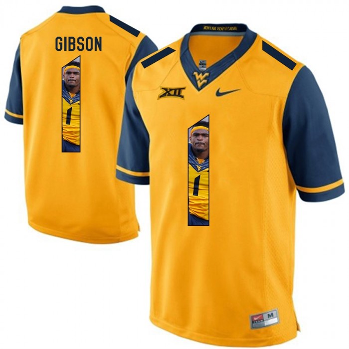 West Virginia Mountaineers Football Gold College Shelton Gibson Jersey