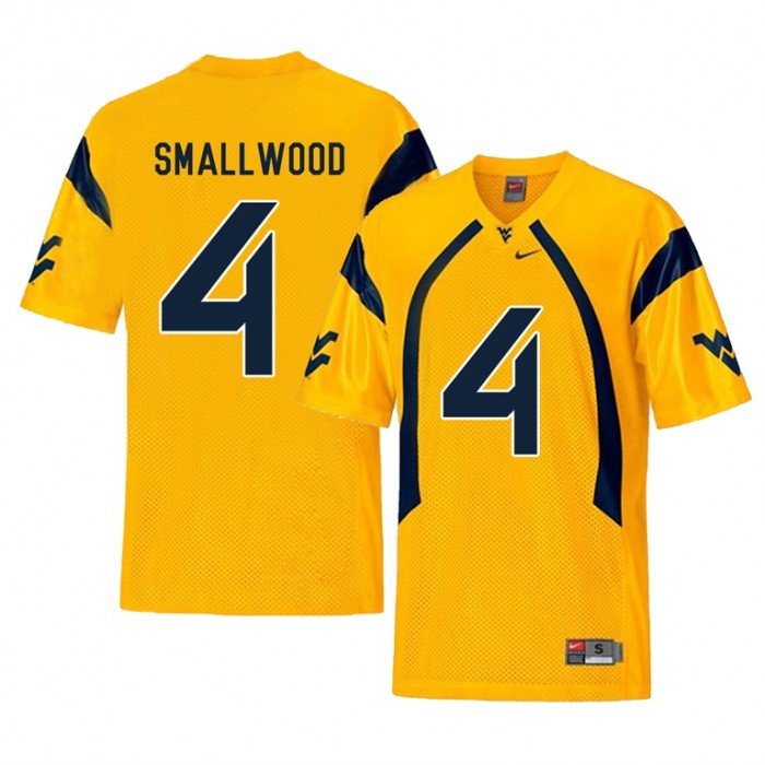West Virginia Mountaineers Football Gold College Wendell Smallwood Jersey
