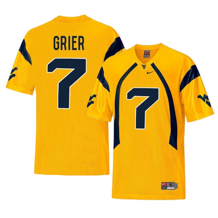 West Virginia Mountaineers Football Gold College Will Grier Jersey