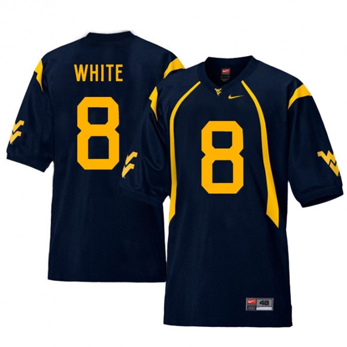 West Virginia Mountaineers Football Navy College Kyzir White Jersey