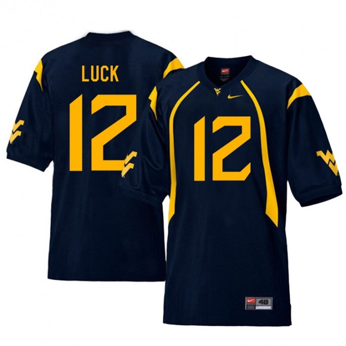 West Virginia Mountaineers Football Navy College Oliver Luck Jersey