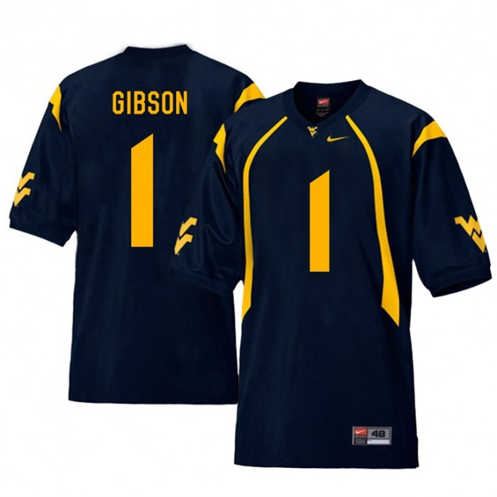 West Virginia Mountaineers Football Navy College Shelton Gibson Jersey