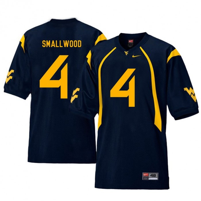 West Virginia Mountaineers Football Navy College Wendell Smallwood Jersey