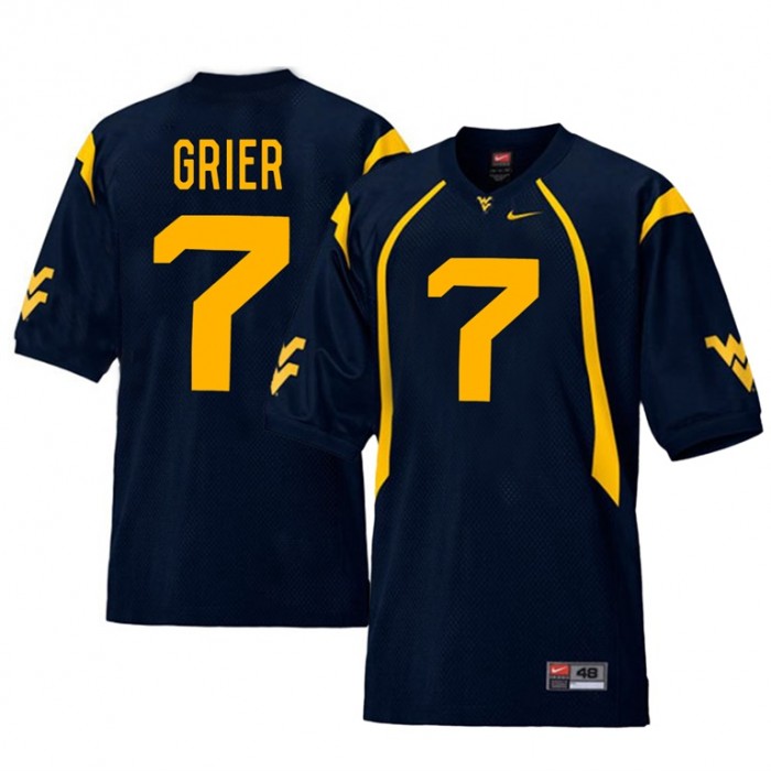 West Virginia Mountaineers Football Navy College Will Grier Jersey