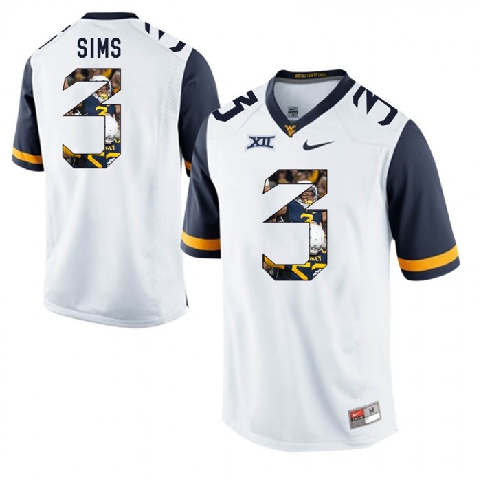 West Virginia Mountaineers Football White College Charles Sims Jersey