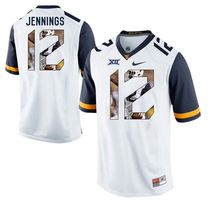 West Virginia Mountaineers Football White College Gary Jennings Jersey