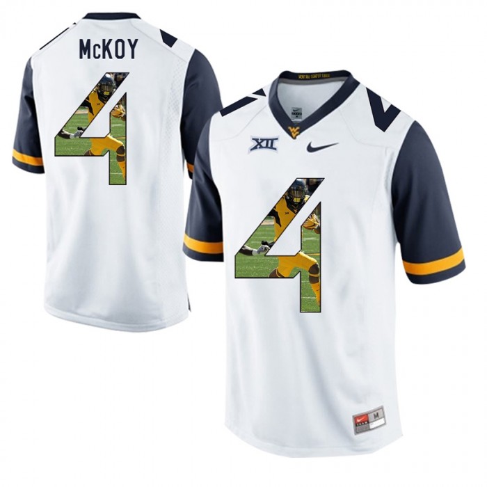 West Virginia Mountaineers Football White College Kennedy McKoy Jersey