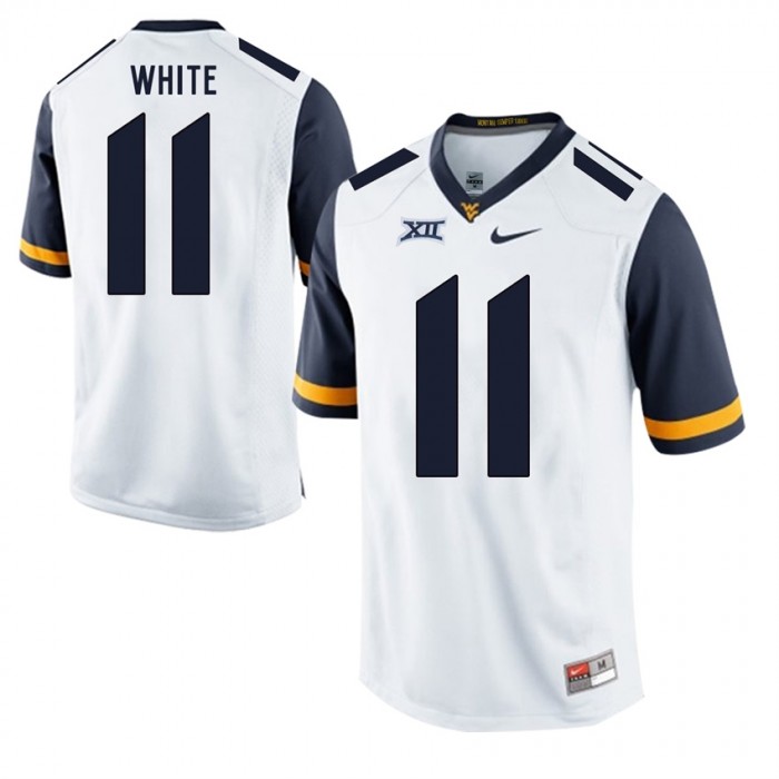 West Virginia Mountaineers Kevin White White Alumni College Football Jersey