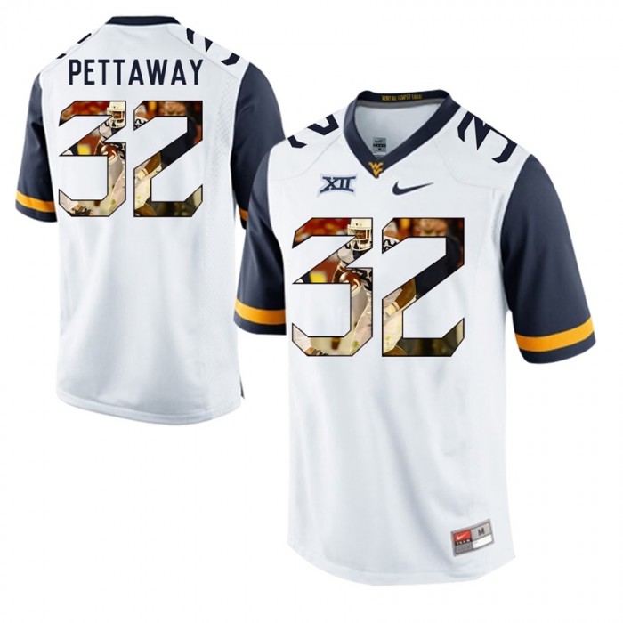 West Virginia Mountaineers Football White College Martell Pettaway Jersey