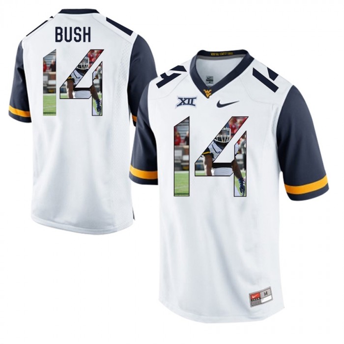 West Virginia Mountaineers Football White College Tevin Bush Jersey
