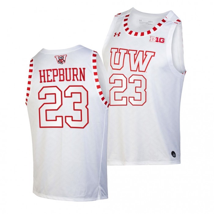 Chucky Hepburn Jersey Wisconsin Badgers 2021-22 By The Players Alternate Basketball Jersey-White