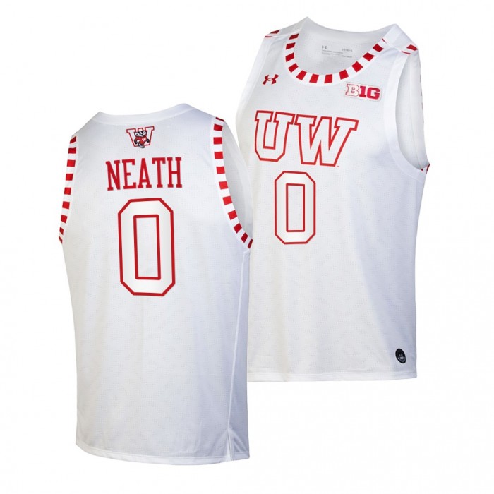 Jahcobi Neath Jersey Wisconsin Badgers 2021-22 By The Players Alternate Basketball Jersey-White