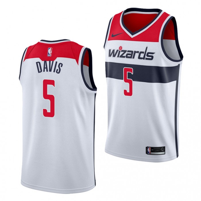 2022 NBA Draft Johnny Davis #5 Wizards White Association Edition Jersey Wisconsin Badgers
