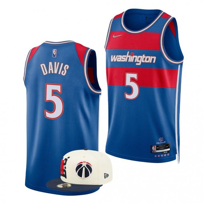Washington Wizards Johnny Davis 2022 NBA Draft Blue City Edition Jersey Wisconsin Badgers