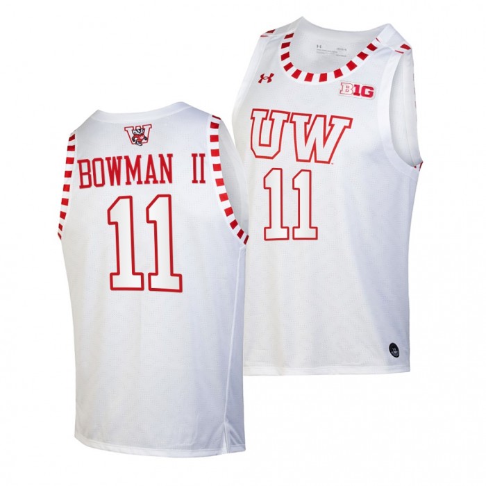 Lorne Bowman II Jersey Wisconsin Badgers 2021-22 By The Players Alternate Basketball Jersey-White