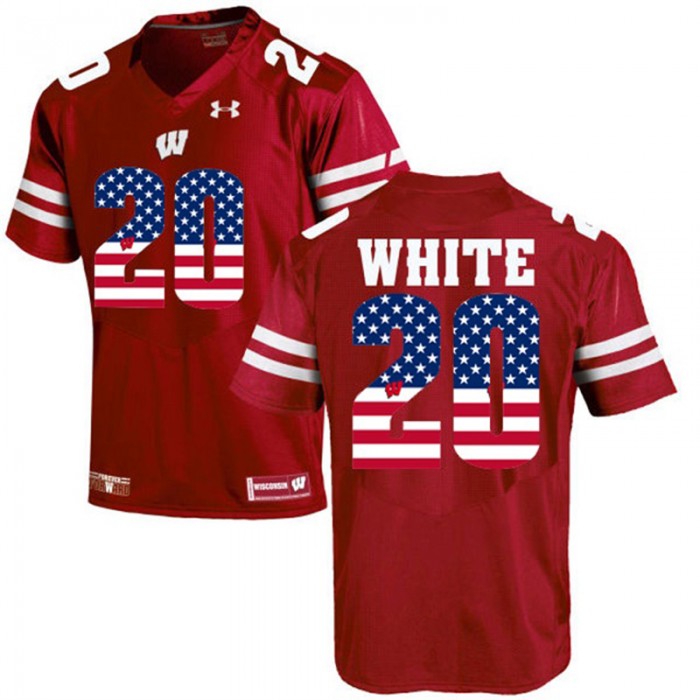2017 US Flag Fashion Male Wisconsin Badgers James White Maroon College Football Limited Jersey