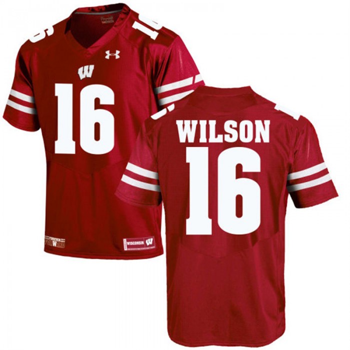 Male Wisconsin Badgers Russell Wilson Red NCAA Alumni Football Game Jersey