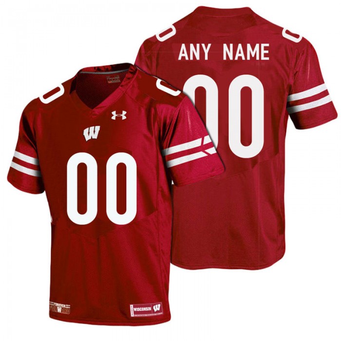 Male Wisconsin Badgers Red Customized Premier Jersey