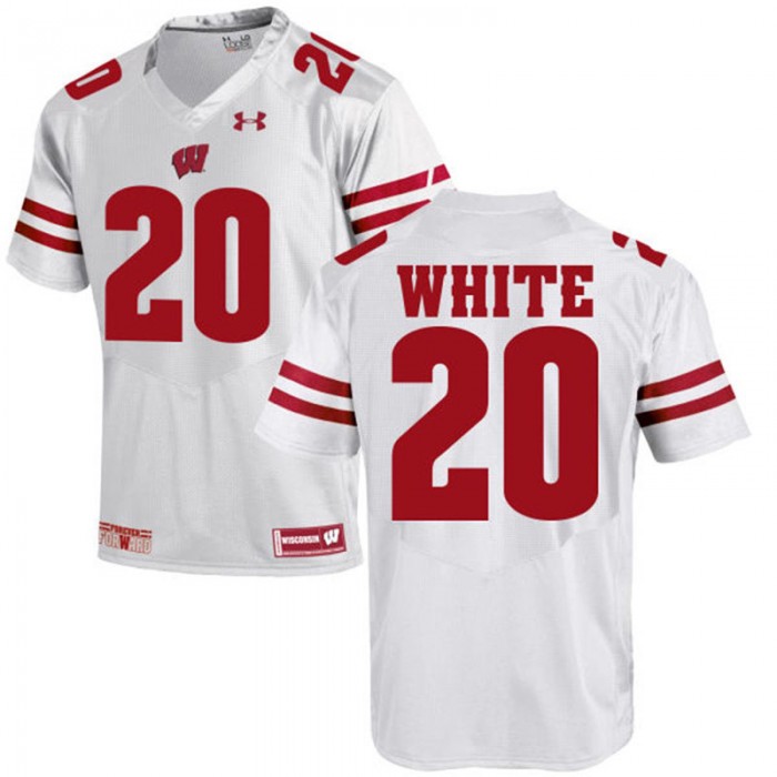 Male Wisconsin Badgers James White White NCAA Alumni Football Game Jersey