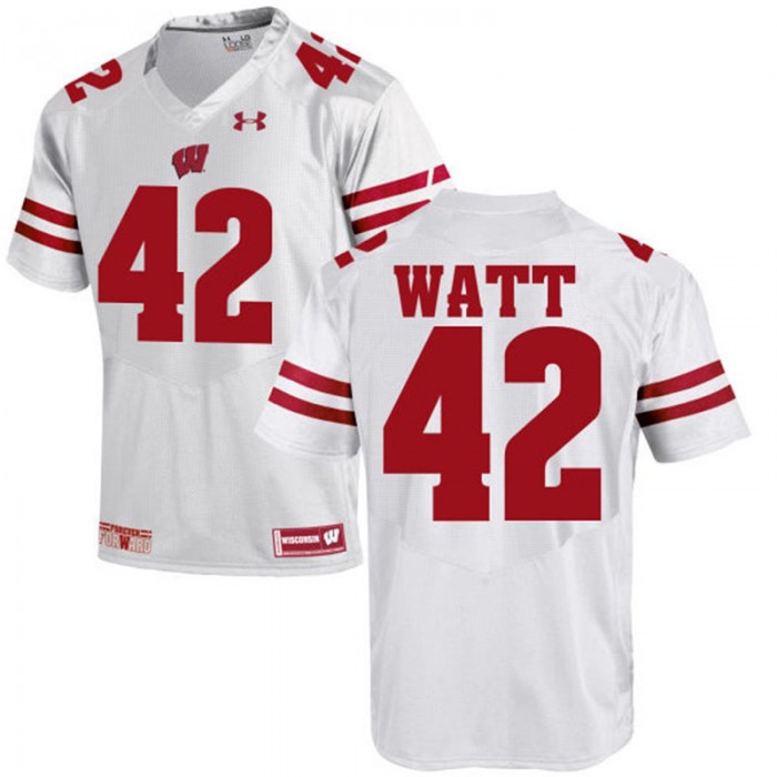 Male Wisconsin Badgers T.J. Watt White NCAA Alumni Football Game Jersey