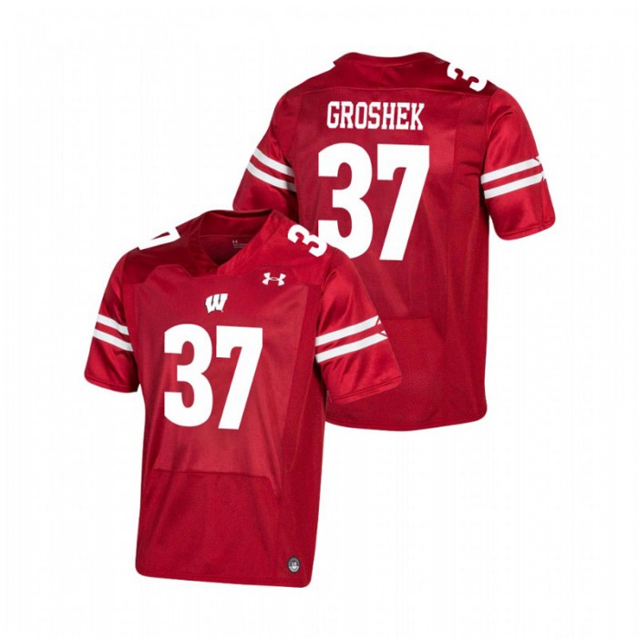 Wisconsin Badgers Garrett Groshek Premier Football Jersey For Men Red