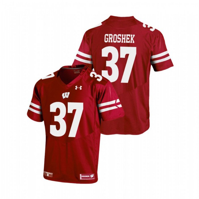Wisconsin Badgers Garrett Groshek Replica Football Jersey For Men Red