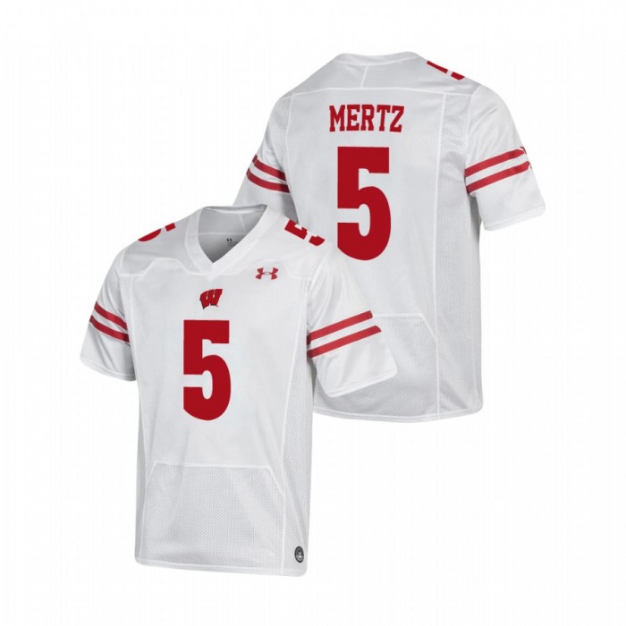Graham Mertz Wisconsin Badgers Replica White Football Jersey