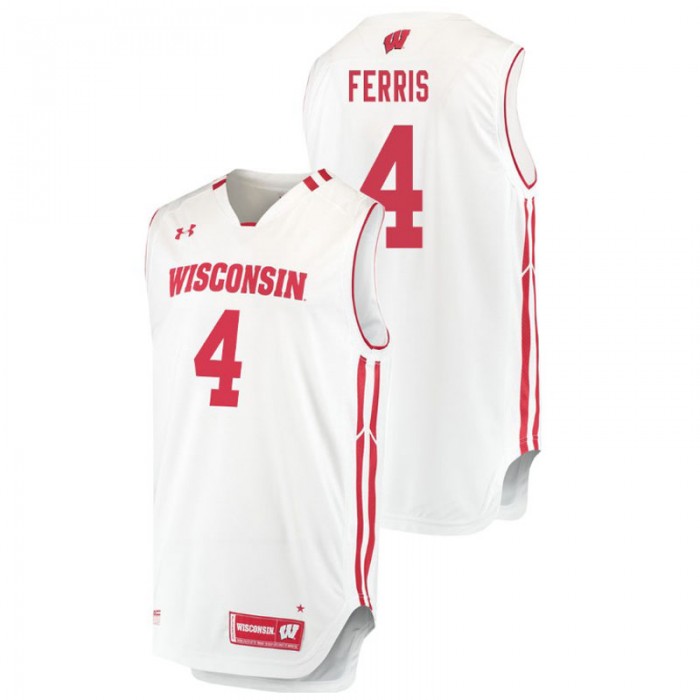 Wisconsin Badgers College Basketball White Matt Ferris Replica Jersey