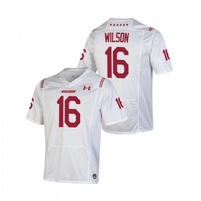 Wisconsin Badgers Game Russell Wilson Jersey White For Men
