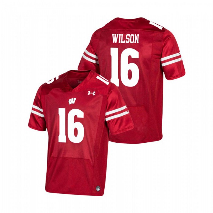 Wisconsin Badgers Russell Wilson Premier Football Jersey For Men Red