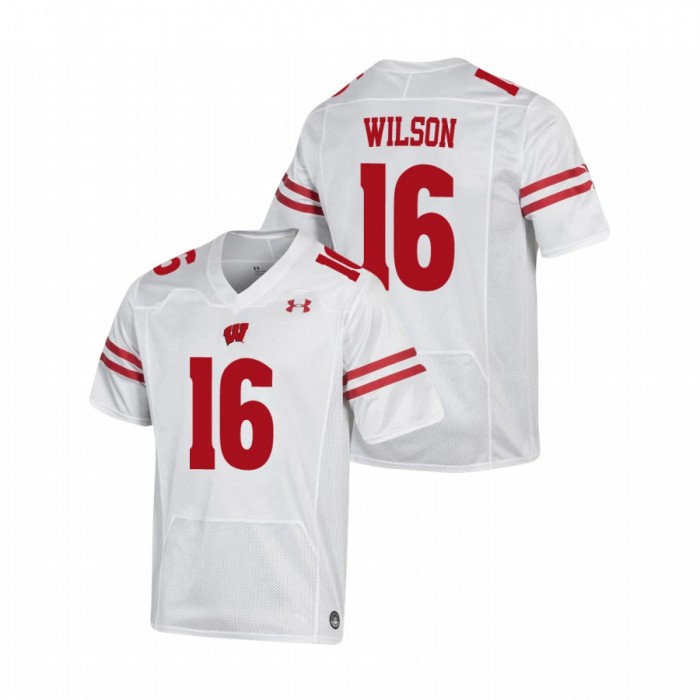 Russell Wilson Wisconsin Badgers Replica White Football Jersey