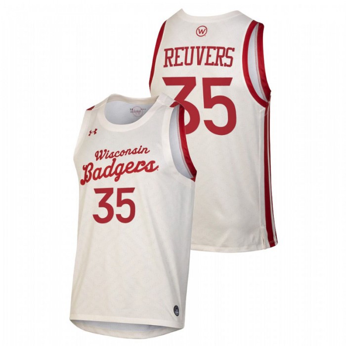 Wisconsin Badgers Throwback Nate Reuvers College Basketball Jersey White Men