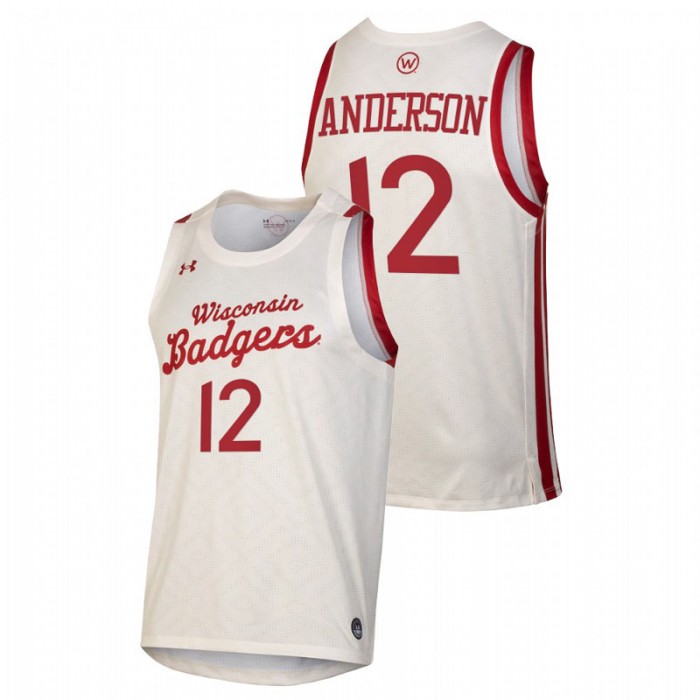 Wisconsin Badgers Throwback Trevor Anderson College Basketball Jersey White Men