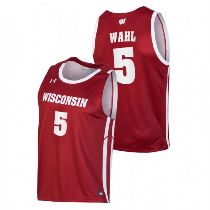 Wisconsin Badgers Replica Tyler Wahl College Basketball Jersey Red Men