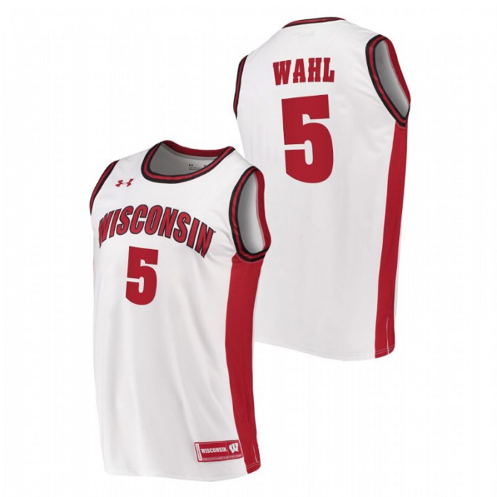 Wisconsin Badgers Replica Tyler Wahl College Basketball Jersey White Men