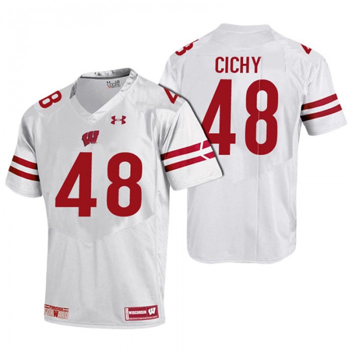 Men Wisconsin Badgers #48 Jack Cichy White Six Of The Best Duo Tandems Jersey