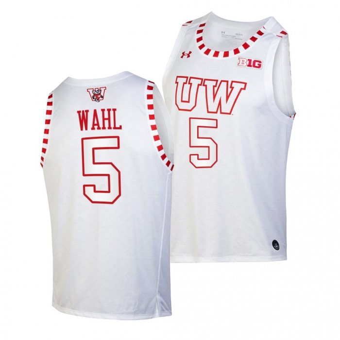 Tyler Wahl Jersey Wisconsin Badgers 2021-22 By The Players Alternate Basketball Jersey-White