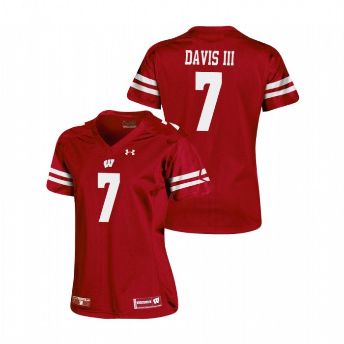 Wisconsin Badgers Danny Davis III Replica College Football Jersey Women's Red