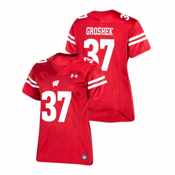 Wisconsin Badgers Garrett Groshek Replica Football Jersey Women's Red