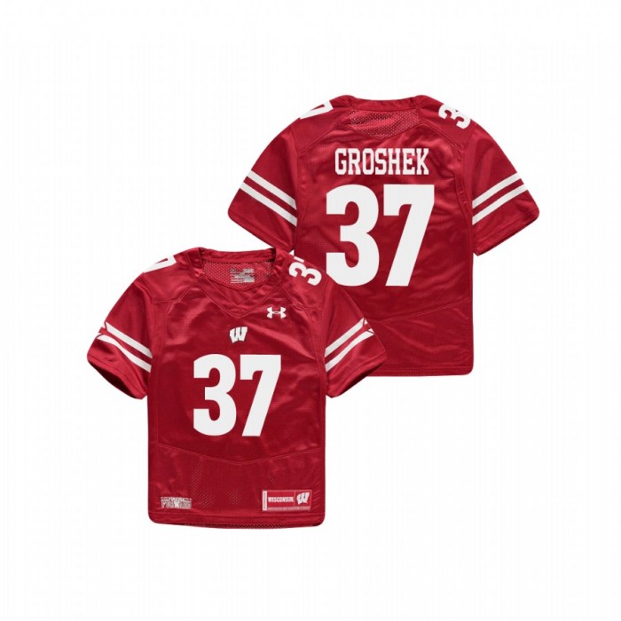 Wisconsin Badgers Garrett Groshek Replica Football Jersey Youth Red