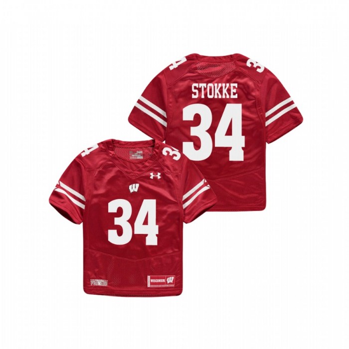 Wisconsin Badgers Mason Stokke Replica Football Jersey Youth Red