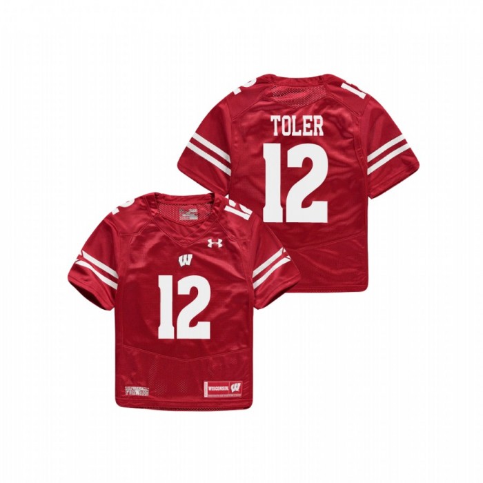 Wisconsin Badgers Titus Toler Replica Football Jersey Youth Red